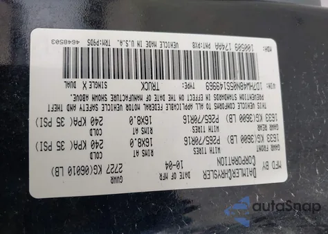 2005 Dodge Dakota Slt z USA, uszkodzony, nr VIN 1D7HW48N05S149969